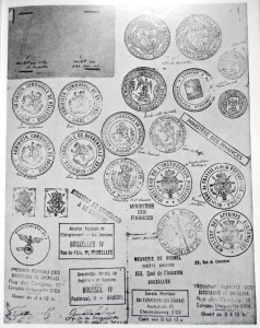 Rubber stamps used for forging papers from Album Souvenir