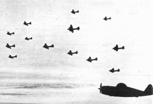 4-USAAF Bombers & escort fighter in flight